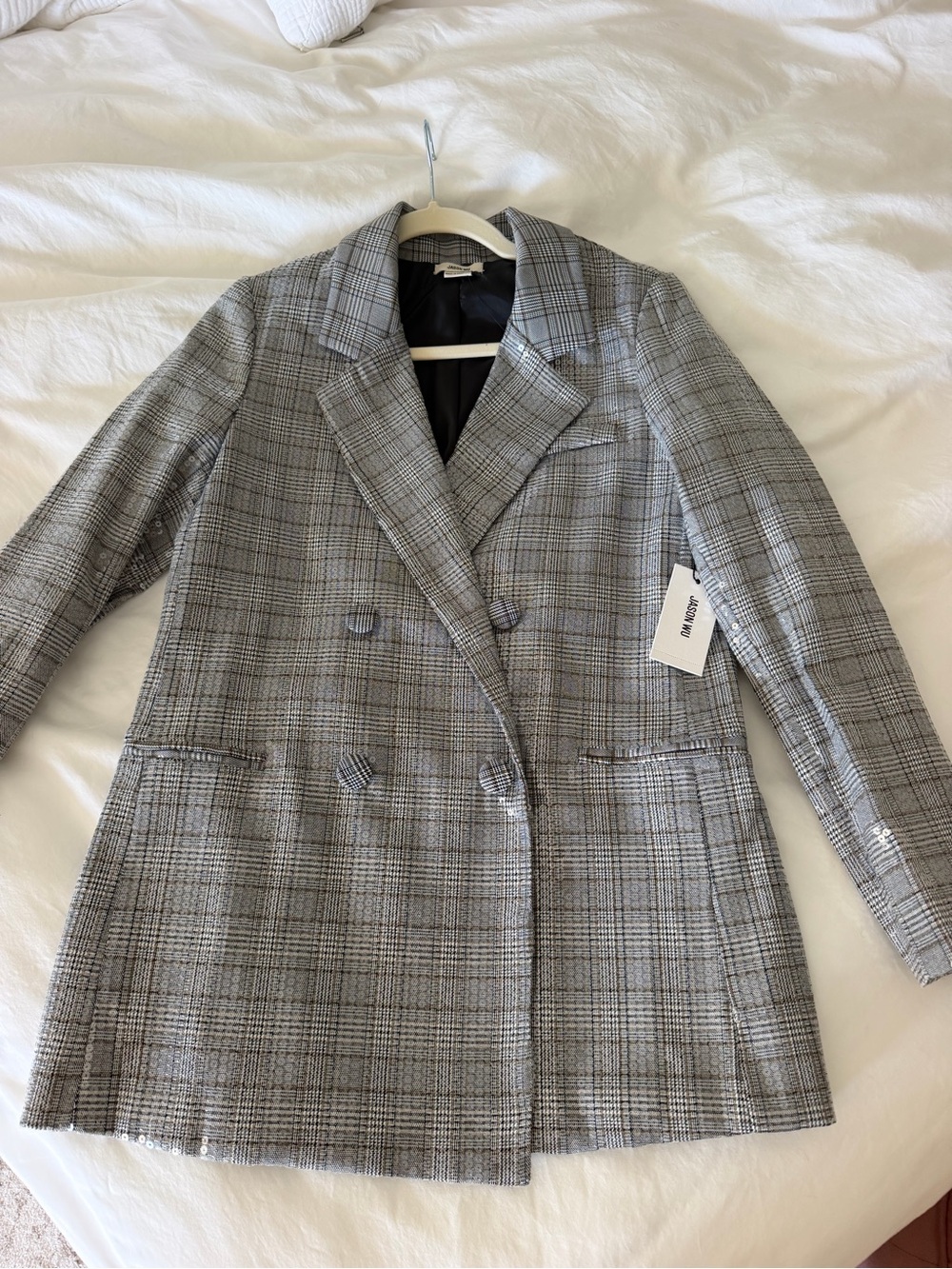 Jason Wu Gray Plaid Double-Breasted Blazer
